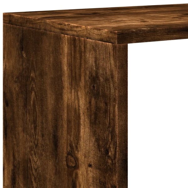 vidaXL Bokhylle 4 etasjer røkt eik 131,5x29x131,5 cm konstruert tre