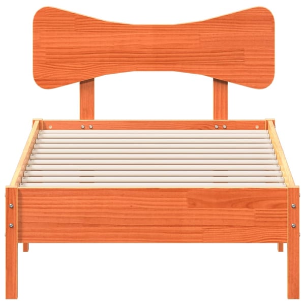 vidaXL Sengeramme uten madrass voksbrun 90x190 cm heltre furu