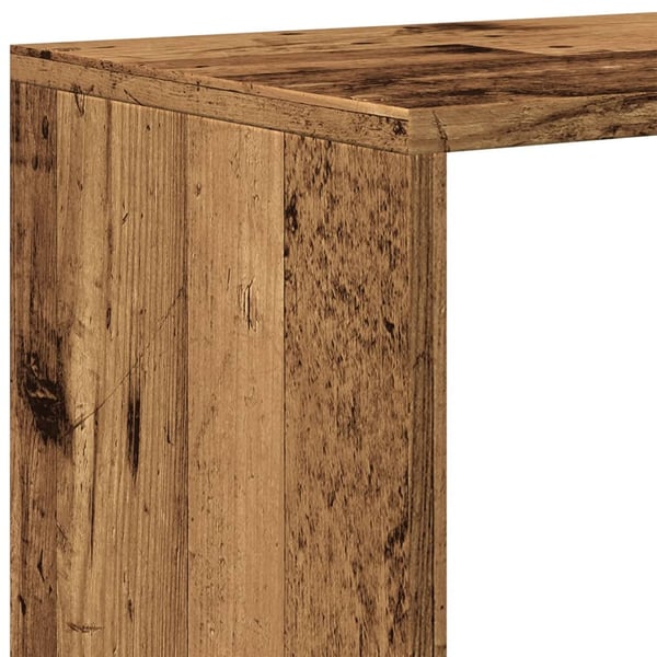 vidaXL Bokhylle 4 etasjer gammelt eik 131,5x29x131,5 cm konstruert tre