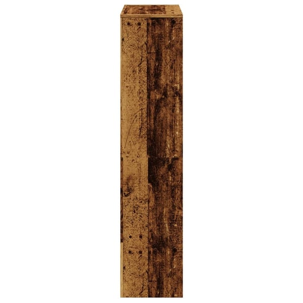 vidaXL Bokhylle 4 etasjer gammelt eik 131,5x29x131,5 cm konstruert tre