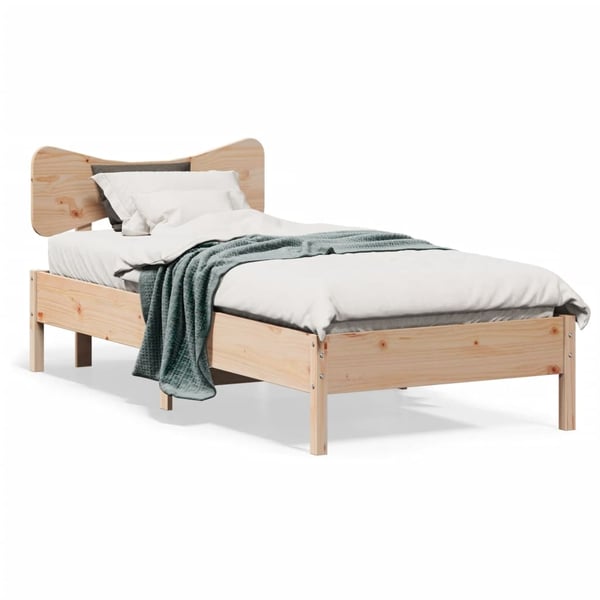 vidaXL sengeramme uden madras 75x190 cm massivt fyrretræ