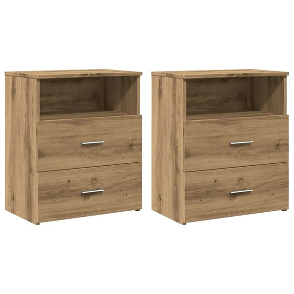 vidaXL Nattbord 2 stk artisan eik 50x32x60 cm konstruert tre