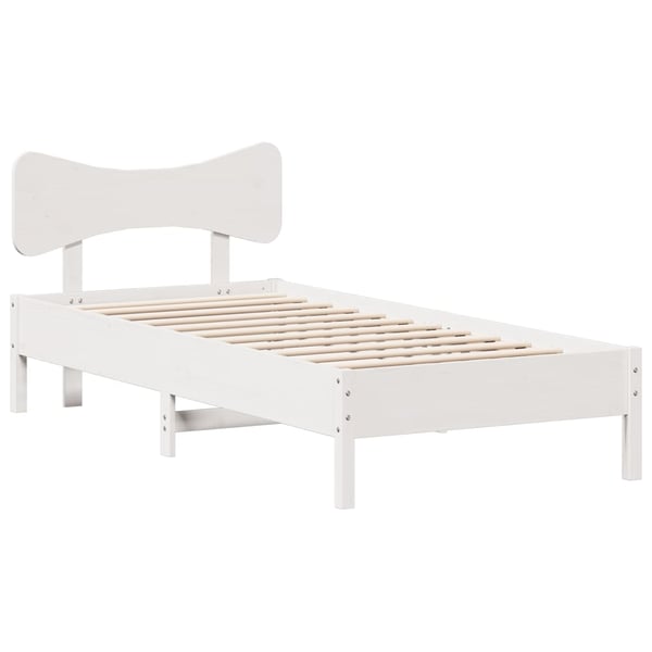 vidaXL sengeramme uden madras 90x200 cm massivt fyrretræ hvid