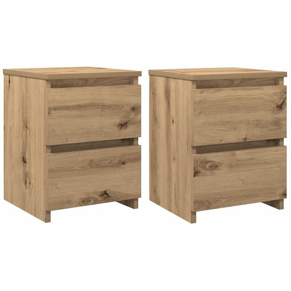 vidaXL sengeborde 2 stk. 30x30x40 cm konstrueret træ kunsteg