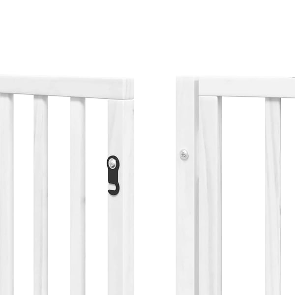 vidaXL hundelåge med dør 12 paneler 600 cm foldbar poppeltræ hvid