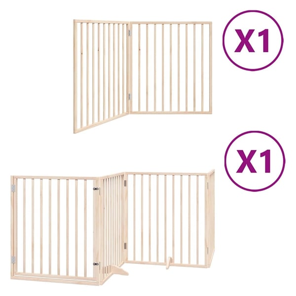 vidaXL Hundeport sammenleggbar 6 paneler 480 cm poppeltre