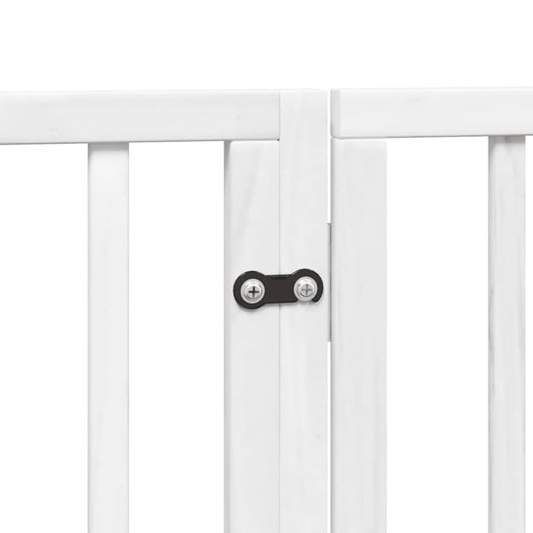 vidaXL hundelåge med dør 8 paneler 640 cm foldbar poppeltræ hvid