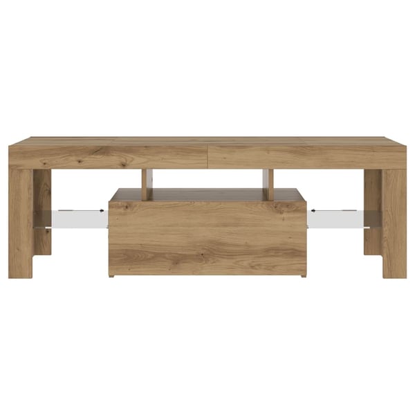 vidaXL TV-benk med LED-lys artisan eik 120x36,5x40 cm konstruert tre