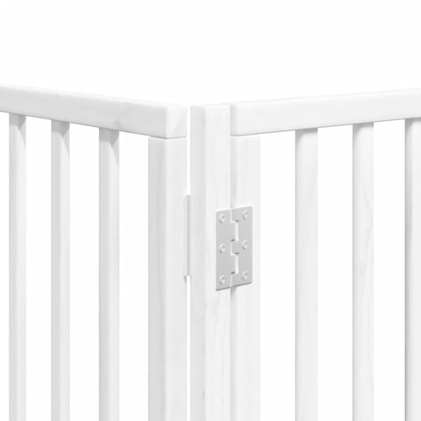 vidaXL hundelåge med dør 12 paneler 960 cm foldbar poppeltræ hvid