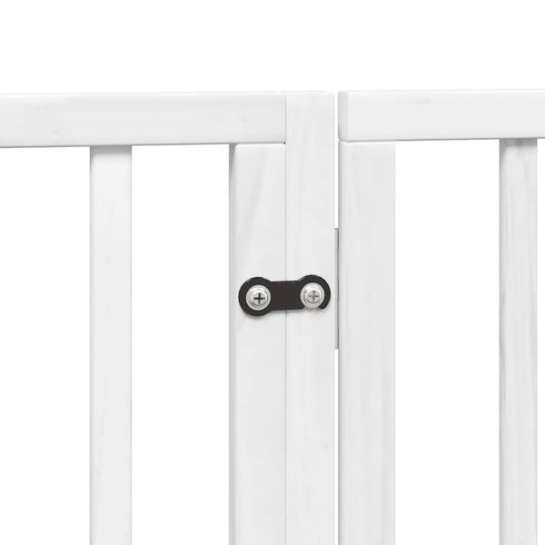 vidaXL hundelåge med dør 9 paneler 450 cm foldbar poppeltræ hvid