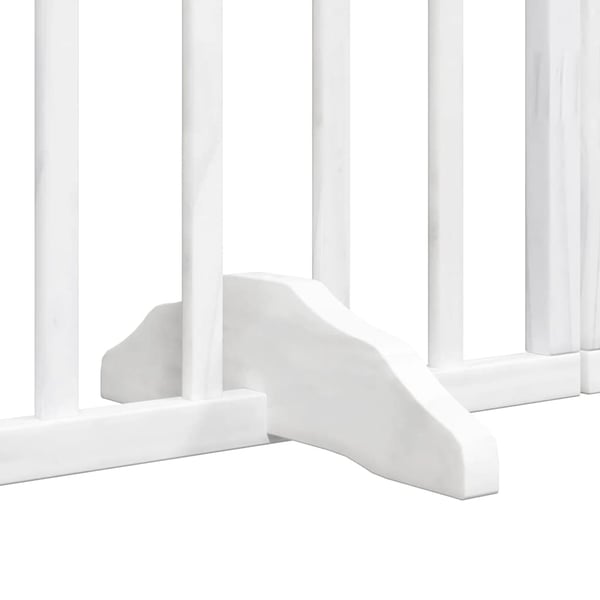 vidaXL hundelåge med dør 15 paneler 750 cm foldbar poppeltræ hvid