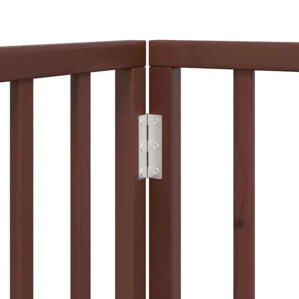 vidaXL hundelåge med dør 12 paneler 960 cm foldbar poppeltræ brun