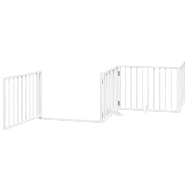 vidaXL hundelåge med dør 12 paneler 960 cm foldbar poppeltræ hvid
