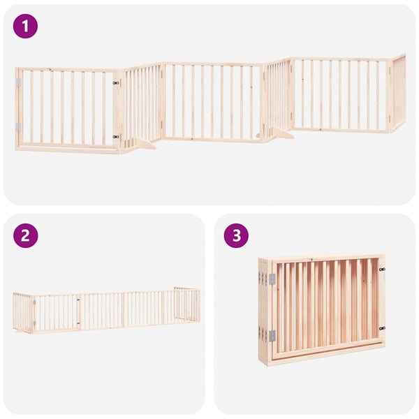vidaXL Hundeport sammenleggbar 6 paneler 480 cm poppeltre