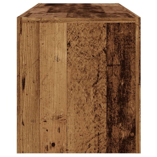 vidaXL TV-benk med LED-lys gammelt tre 120x36,5x40 cm konstruert tre