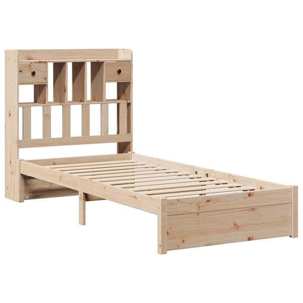 vidaXL seng med reol uden madras 75x190 cm massivt fyrretræ