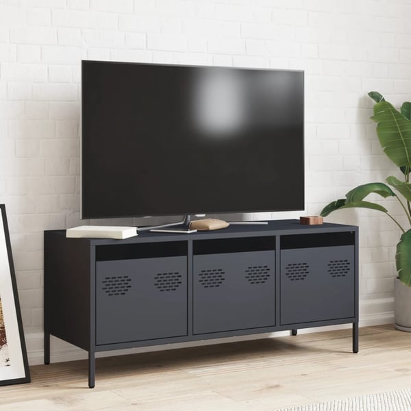 vidaXL tv-bord 101,5x39x43,5 cm koldvalset stål antracitgrå