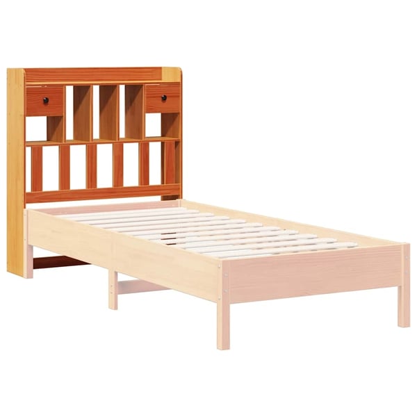 vidaXL Hodegavl med oppbevaring voksbrun 75 cm heltre furu