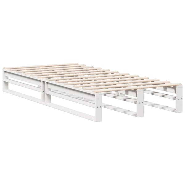 vidaXL Seng med bokhylle uten madrass hvit 75x190 cm heltre furu