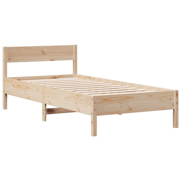 vidaXL Seng med bokhylle uten madrass 75x190 cm heltre furu