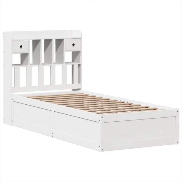 vidaXL Sengeramme uten madrass hvit 75x190 cm heltre furu