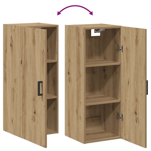 vidaXL Veggskap artisan eik 34,5x34x90 cm konstruert tre
