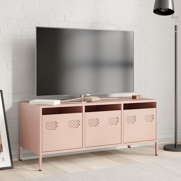vidaXL TV-benk rosa 101,5x39x43,5 cm kaldvalset stål
