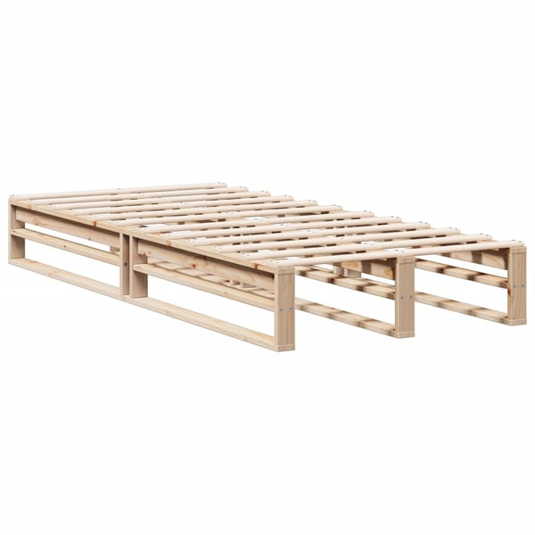 vidaXL Seng med bokhylle uten madrass 90x190 cm heltre furu