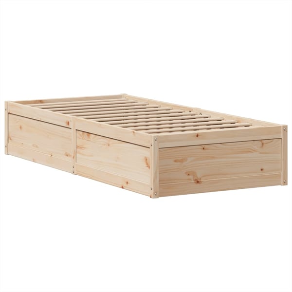 vidaXL Sengeramme uten madrass 75x190 cm heltre furu