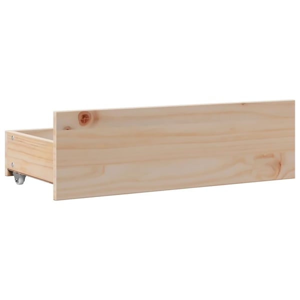 vidaXL Sengeramme uten madrass med skuffer 135x190 cm heltre furu