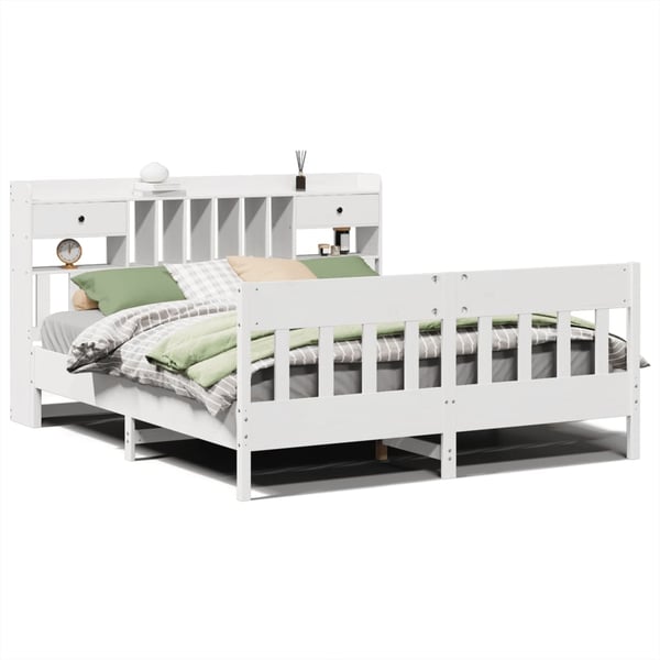 vidaXL Sengeramme uten madrass hvit 180x200 cm heltre furu