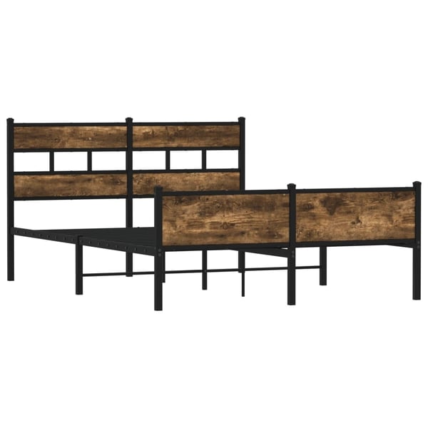 vidaXL Sengeramme uten madrass røkt eik 150x200 cm konstruert tre