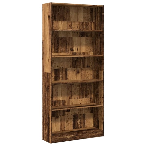 vidaXL Bokhylle gammelt tre 80x24x176 cm konstruert tre