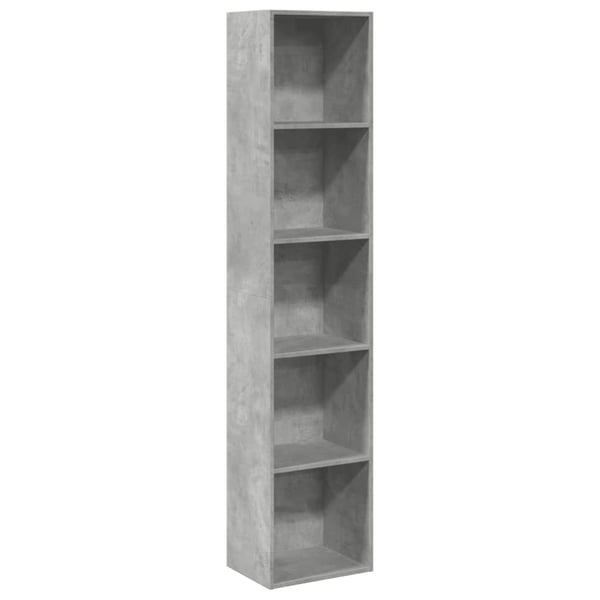 vidaXL Bokhylle betonggrå 40x30x189 cm konstruert tre