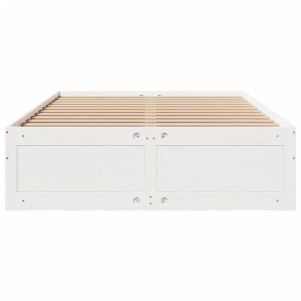 vidaXL Sengeramme uten madrass med skuffer hvit 140x190 cm heltre furu
