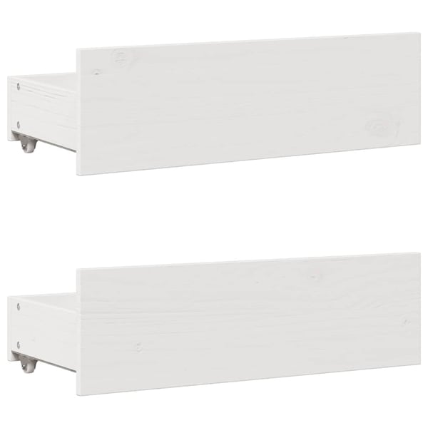 vidaXL Sengeramme uten madrass med skuffer hvit 135x190 cm heltre furu