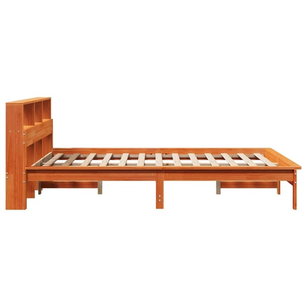 vidaXL Sengeramme uten madrass voksbrun 160x200 cm heltre furu