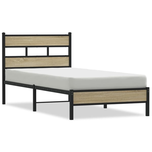 vidaXL Sengeramme uten madrass sonoma eik 90x190 cm konstruert tre