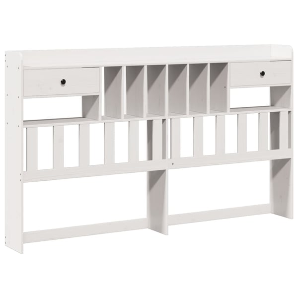 vidaXL Hodegavl med oppbevaring hvit 180 cm heltre furu