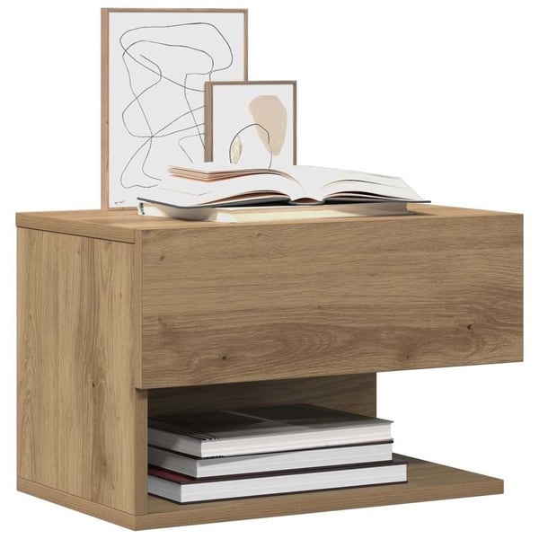 vidaXL Veggmonterte nattbord 2 stk artisan eik