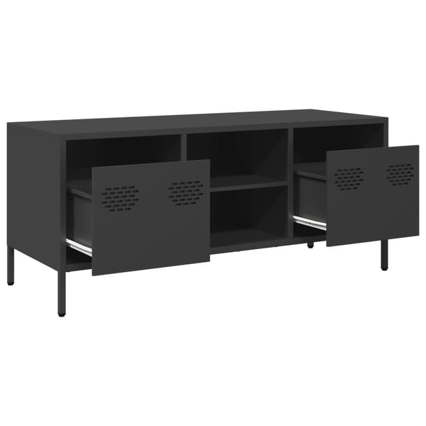 vidaXL tv-bord 101,5x39x43,5 cm koldvalset stål sort