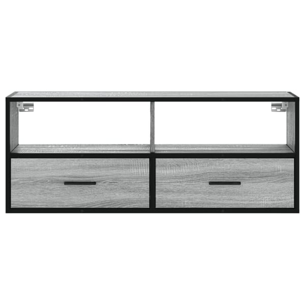 vidaXL TV-benk grå sonoma 100x31x39,5 cm konstruert tre og metall