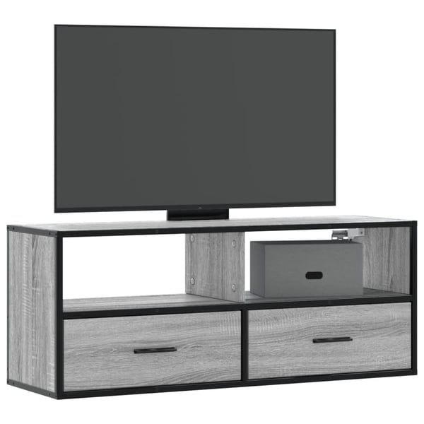 vidaXL TV-benk grå sonoma 100x31x39,5 cm konstruert tre og metall