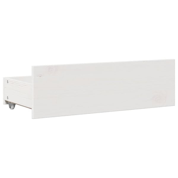vidaXL Sengeramme uten madrass med skuffer hvit 75x190 cm heltre furu