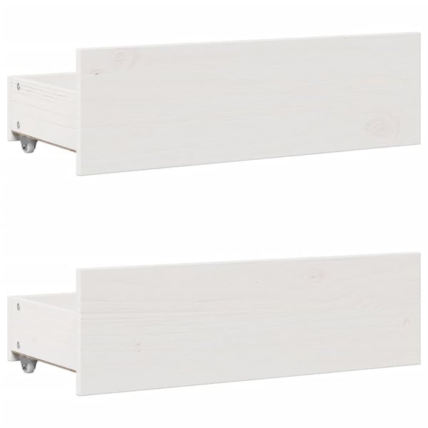 vidaXL Sengeramme uten madrass med skuffer hvit 75x190 cm heltre furu