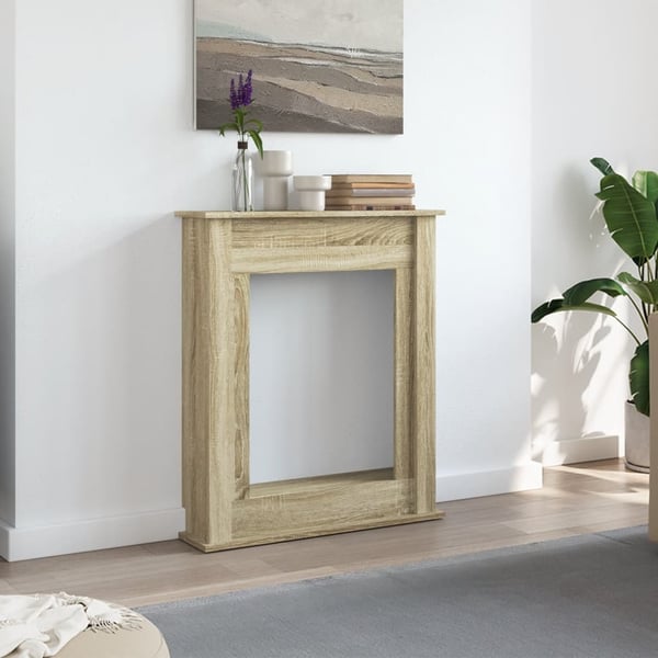 vidaXL Peisramme sonoma eik 75x20x87,5 cm konstruert tre