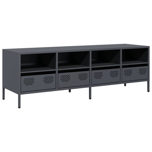 vidaXL TV-benk antrasitt 135x39x43,5 cm kaldvalset stål