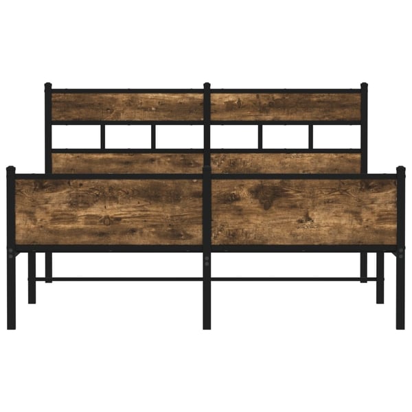 vidaXL Sengeramme uten madrass røkt eik 140x190 cm konstruert tre