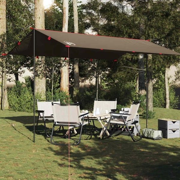 vidaXL Campingpresenning brun 406x306 cm vanntett