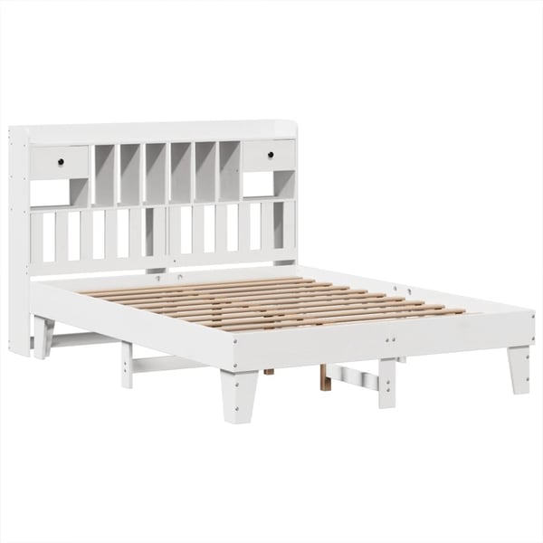 vidaXL sengeramme uden madras 140x200 cm massivt fyrretræ hvid